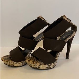 Fendi | Snakeskin Vernice Elastic Platform Sandals